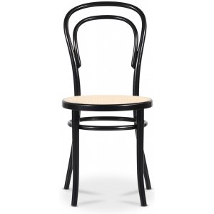 2 st No 14 matstol med rottingsits - Svart - Trästolar