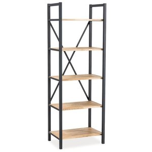 Maleah bokhylla - Svart/ek - Bokhyllor -Hyllor - Bokhyllor