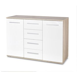 Byrå Abdel - Vit/ek - Byråar -Hyllor & Förvaring - Byråar