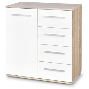 Byrå Abdel - Vit/ek - Byråar -Hyllor & Förvaring - Byråar