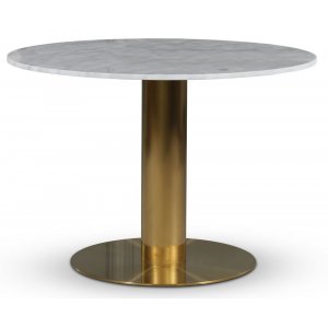 Empire matbord Ø105 cm - Ljus marmor / Borstad mässing - Ovala & Runda bord