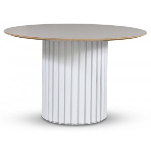 Empire matbord - Perstorp ljus Virrvarv 118 cm / Vit lamell träfot - Ovala & Runda bord