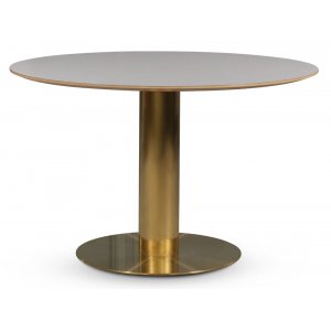 Empire matbord Ø118 cm - Perstorp ljus virrvarv / Borstad mässing - Ovala & Runda bord