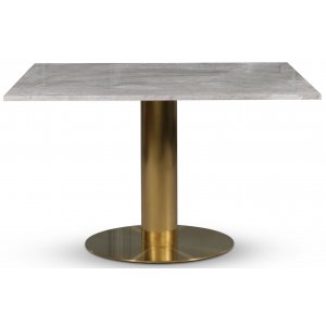 Empire matbord - Beige marmor 120x120 cm / Borstad mässing - Ovala & Runda bord