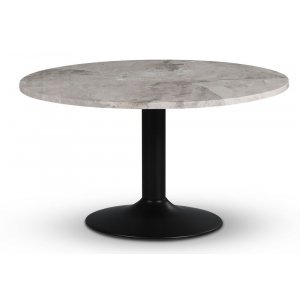Empire matbord Ø105 cm - Silver Diana marmor / Svart trumpetfot - Ovala & Runda bord