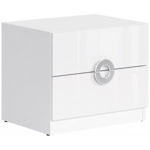 Jim sängbord - Vit högglans - Sängbord -Sovrumsmöbler - Sängbord