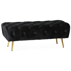 Kingsley fotpall - Svart sammet / Mässing - Fotpallar