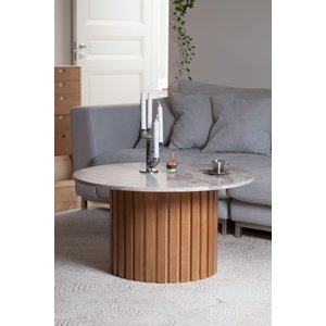 Matisse runt soffbord i marmor Ø85 cm - Ek/Marmor - Soffbord i marmor