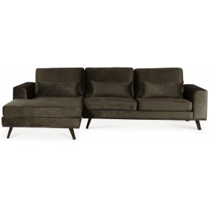 Ranger divansoffa vänster - Mullvadsfärg Sammet - Tygsoffor