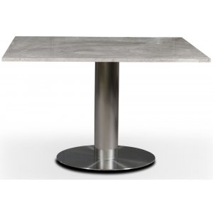 SOHO matbord 120x120 cm - Borstat aluminium / Silver marmor - Marmormatbord