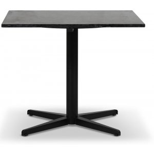 SOHO matbord 90x90 cm - Matt svart kryssfot / Svart granit - Marmormatbord