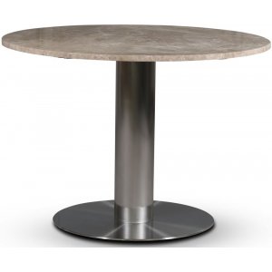SOHO matbord Ø105 cm - Borstat aluminium / Beige Empradore - Ovala & Runda bord
