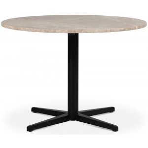 SOHO matbord Ø105 cm - Matt svart kryssfot / Beige Empradore - Ovala & Runda bord