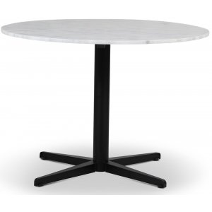 SOHO matbord Ø105 cm - Matt svart kryssfot / Ljus marmor - Ovala & Runda bord