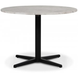 SOHO matbord Ø105 cm - Matt svart kryssfot / Silver marmor - Ovala & Runda bord