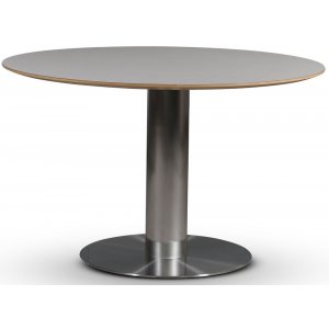 SOHO matbord Ø118 cm - Borstat aluminium / Perstorp ljus virrvarr - Ovala & Runda bord