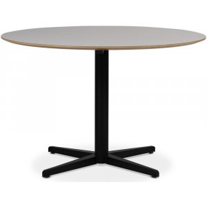 SOHO matbord Ø118 cm - Matt svart kryssfot / Perstorp ljus virrvarr - Ovala & Runda bord
