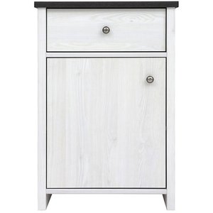 Salvador sängbord - Vit bets / svart bets - Sängbord -Sovrumsmöbler - Sängbord