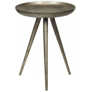 Solid lampbord Ø35 cm - Metall - Sidobord & lampbord