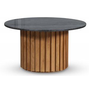 Sumo Soffbord Ø85 - Ek / Grå marmor - Soffbord i trä