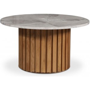 Sumo Soffbord Ø85 - Ek / Silver marmor - Soffbord i trä