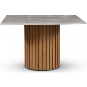 Sumo matbord 120x120 cm - Oljad ek / Silver marmor - Marmormatbord