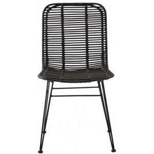 Valencia stol - Svart rotting - Stolar med metallunderrede