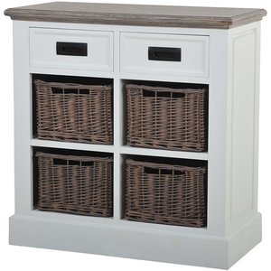 Knight byrå med korgar - Vit/grå - Byråar -Hyllor & Förvaring - Byråar