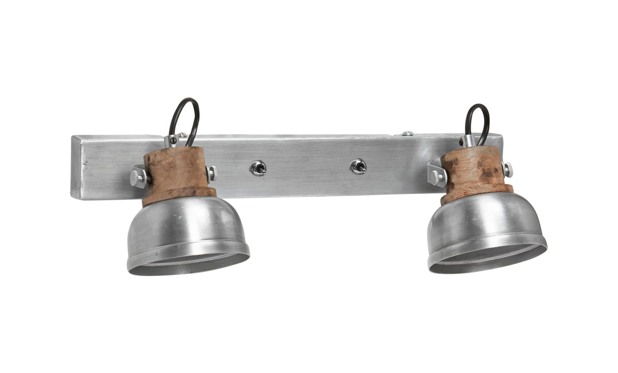 1344001 Bild på RUTLAND Dubbel Vägglampa Silver 40 från PR Home