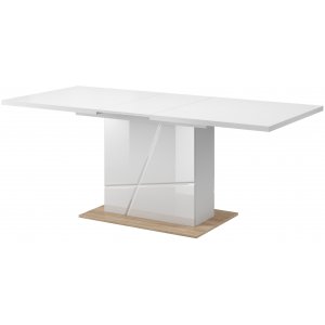 Villum matbord 160-200 cm - Vit(högglans) / riviera ek - Övriga matbord
