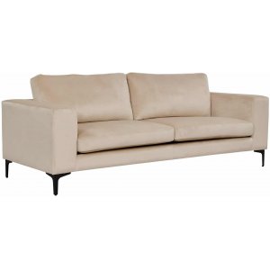 Aspen 3-sits soffa - Beige sammet + Matt- och textilrengöring - 3-sits soffor