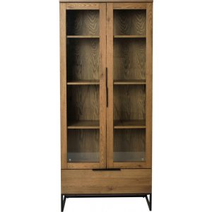 Baxter vitrinskåp - Ekfanér/svart - Vitrinskåp & Glasskåp -Vitrinskåp & Glasskåp - Hyllor & Förvaring