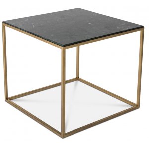 Carrera soffbord fyrkantigt 55 x 55 cm - Grön Marmor / Mässing - Restaurangbord