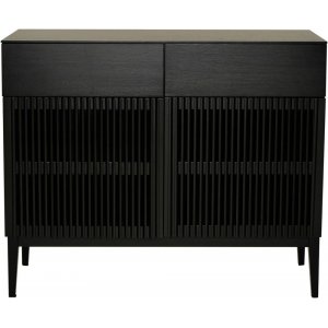 Darell lågt vitrinskåp - Svart askfanér/ek - Vitrinskåp & Glasskåp -Vitrinskåp & Glasskåp - Hyllor & Förvaring