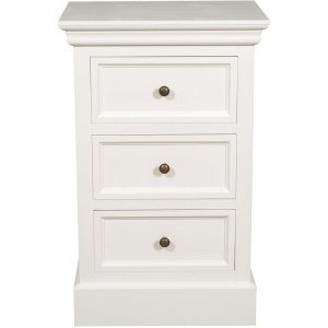 Holmby sängbord 3 lådor - Antikvit - Sängbord -Sovrumsmöbler - Sängbord