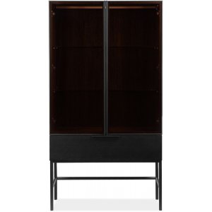 Sterling vitrinskåp - Svart askfanér - Vitrinskåp & Glasskåp -Vitrinskåp & Glasskåp - Hyllor & Förvaring