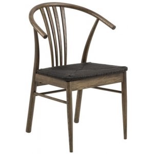 2 st York stol brunoljad ek / Flätad sits - Trästolar