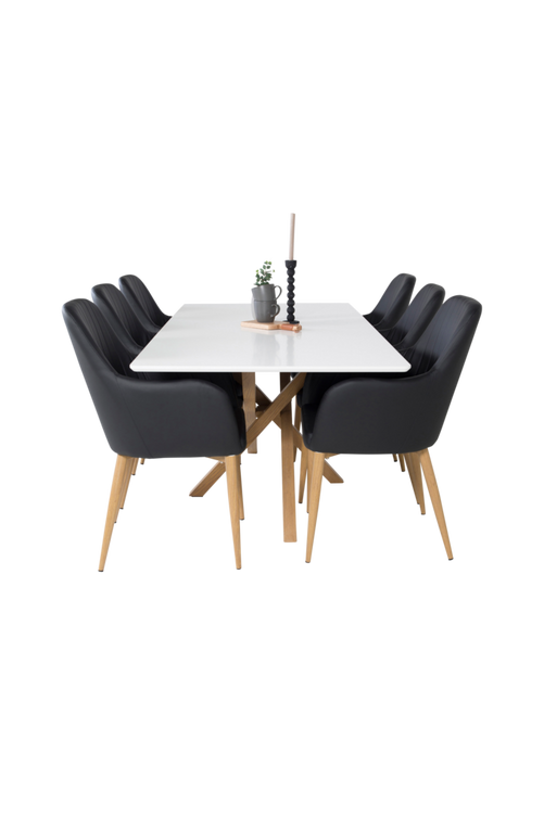 hom_1596902-01_Fs Bild på Matgrupp Pence matbord och 6st Comfort matstolar - Venture Home