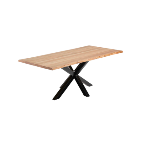 Bild på Bord naturfärg ek svarta ben Argo 220 cm - Kave Home