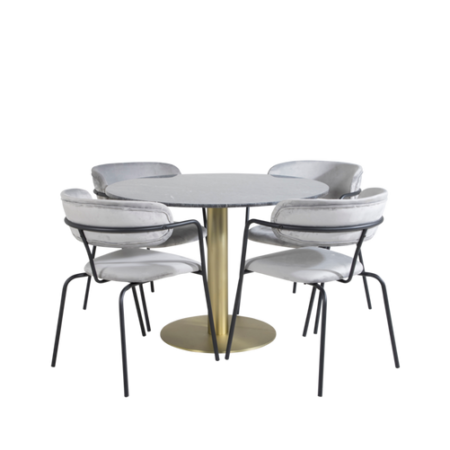 Bild på Matgrupp Estri med 4st matstolar Atticus - Venture Home