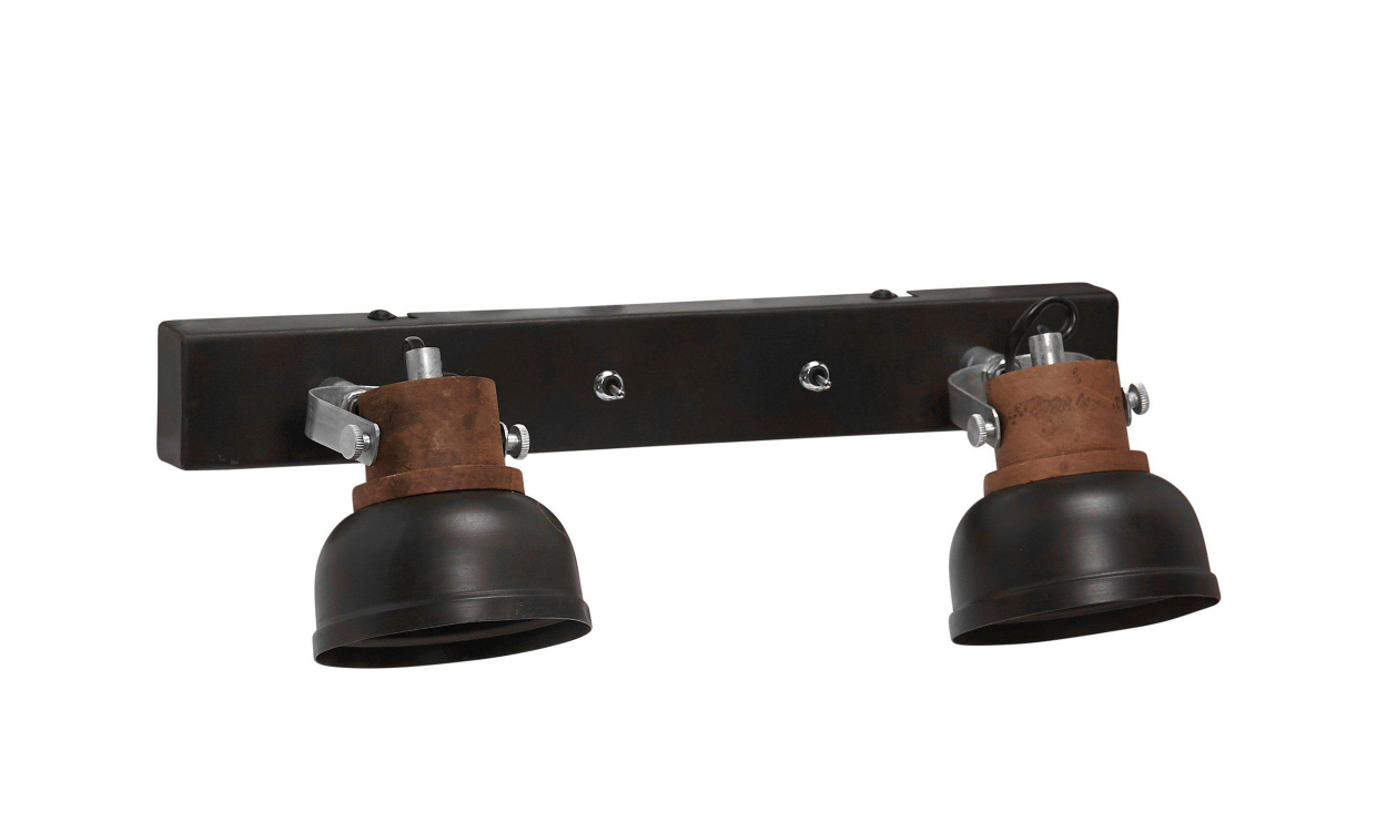 1344005 Bild på RUTLAND Dubbel Vägglampa Svart Zink 40 från PR Home