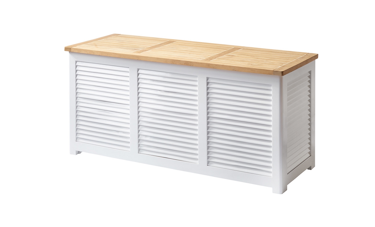 5068012 Bild på KARA Förvaringslåda Vit/Teak från Cinas