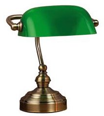 Bankers Bordslampa med grön skärm - Bordslampor -Lampor - Bordslampor