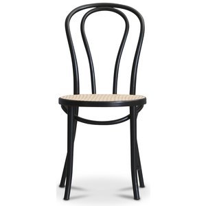 2 st No 18 matstol med rottingsits - Naturlig bok - Trästolar