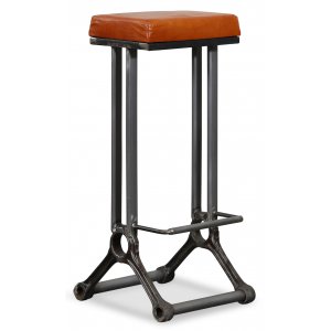 2 st Calil barpall vintage - brunt läder - Barstolar