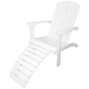 Kungshamn däckstol med fotstöd - Vit + Skyddande sprayvax - Solstolar & Däckstolar