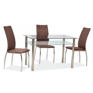 Ektorp 100 cm matbord - Krom - Matbord med glasskiva