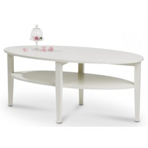 Nevada ovalt soffbord 120cm - Vit - Soffbord i trä