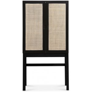 Level skåp med dörrar i rotting - Svart - Skåp -Skåp - Hyllor & Förvaring