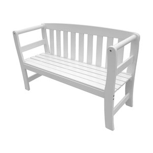 Rosenborg trädgårdsbänk - Vit + Skyddande sprayvax - Utesoffor